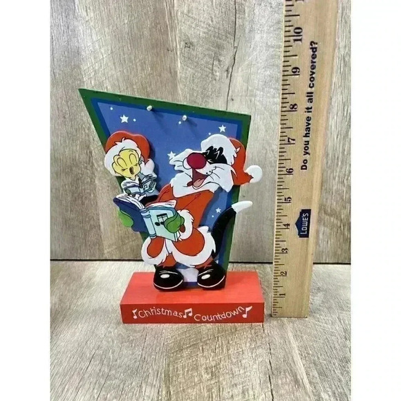 Vtg Looney Tunes Wooden Christmas Countdown Calendar Advent Sylvester & Tweety - Picture 4 of 7